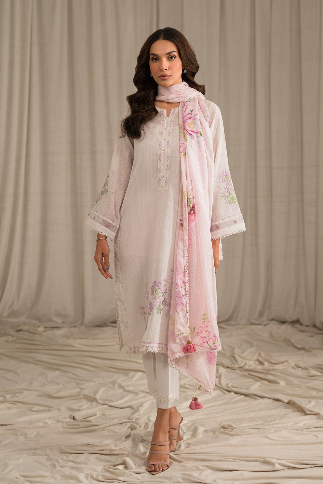 Sahar | Mirage Spring Luxury 24 | Slub Lawn 3 Piece (Embroidered) - Waniyas