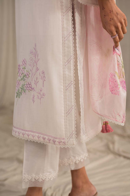 Sahar | Mirage Spring Luxury 24 | Slub Lawn 3 Piece (Embroidered) - Maria Faisal