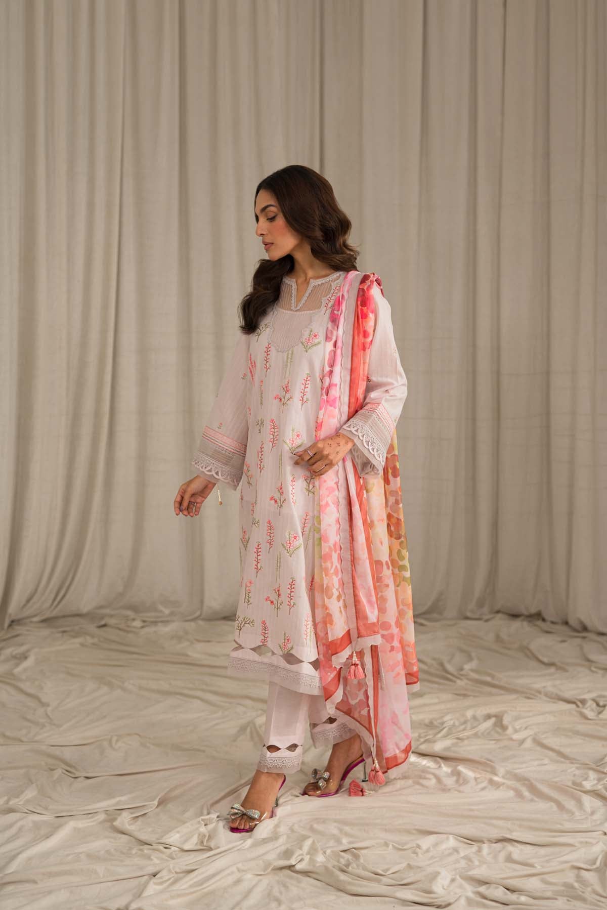 Sahar | Mirage Spring Luxury 24 | Textured Lawn 3 Piece (Embroidered) - Maria Faisal