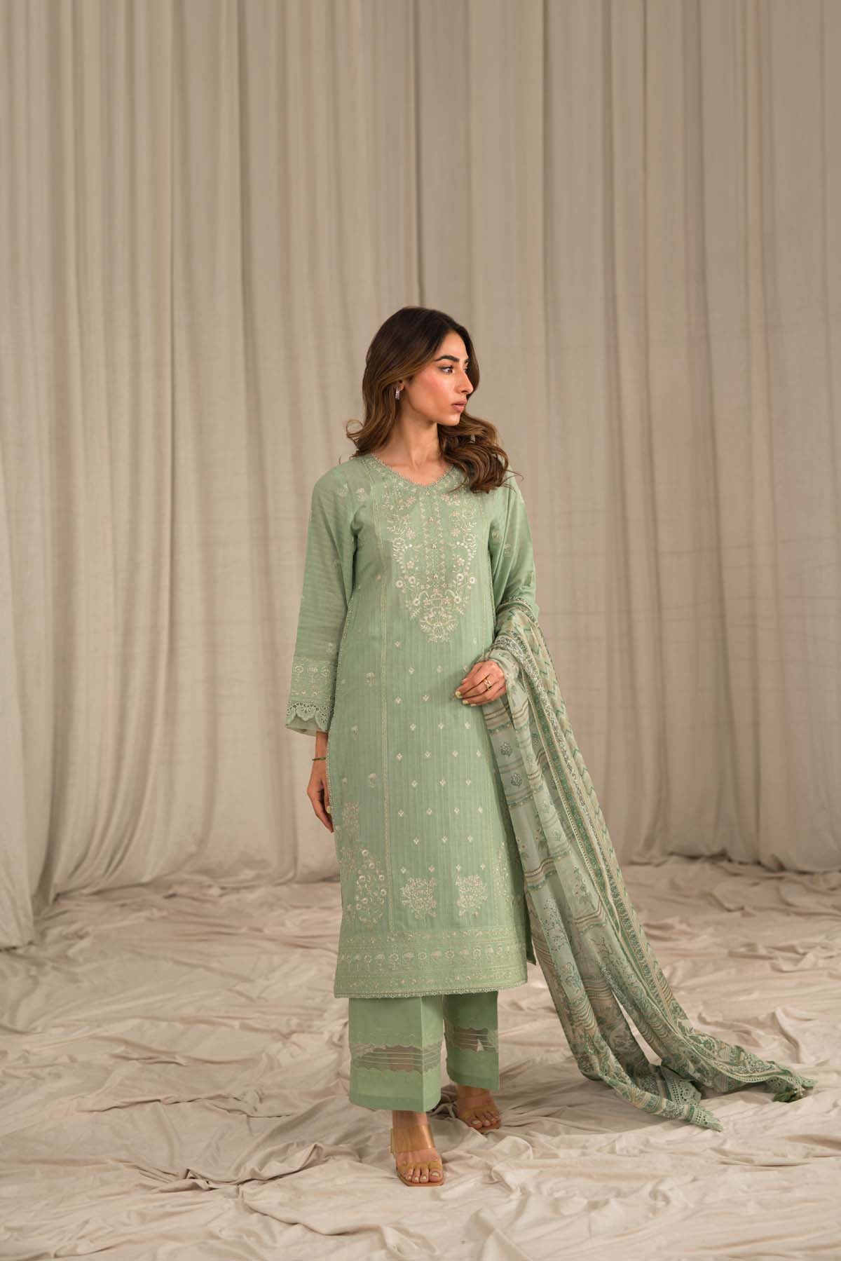 Sahar | Mirage Spring Luxury 24 | Textured Lawn 3 Piece (Embroidered) - Maria Faisal