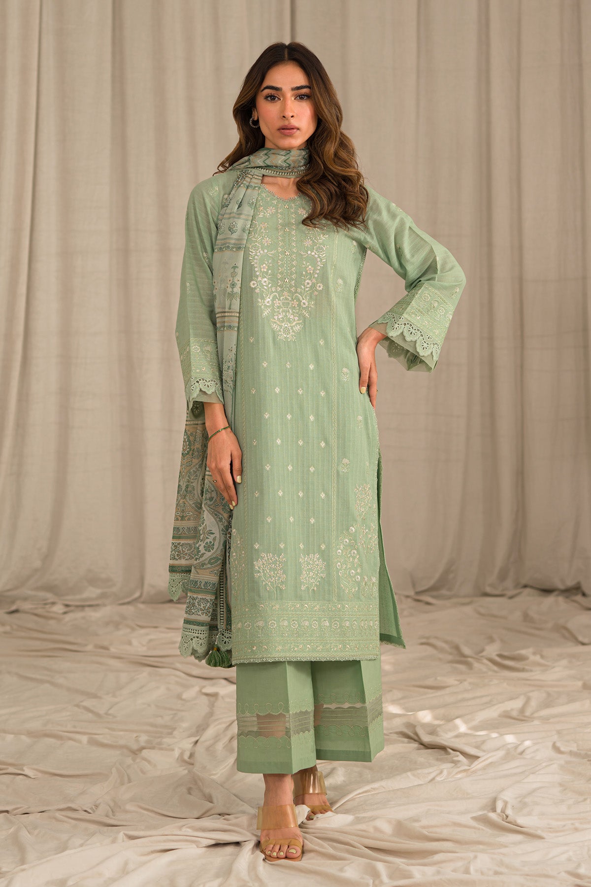 Sahar | Mirage Spring Luxury 24 | Textured Lawn 3 Piece (Embroidered) - Waniyas