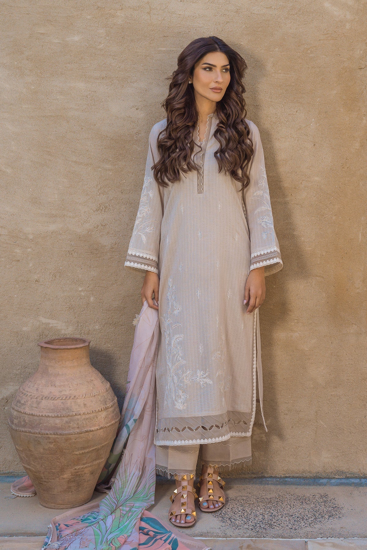 Sahar | Mirage Spring Luxury 24 | Textured Lawn 3 Piece (Embroidered) - Waniyas