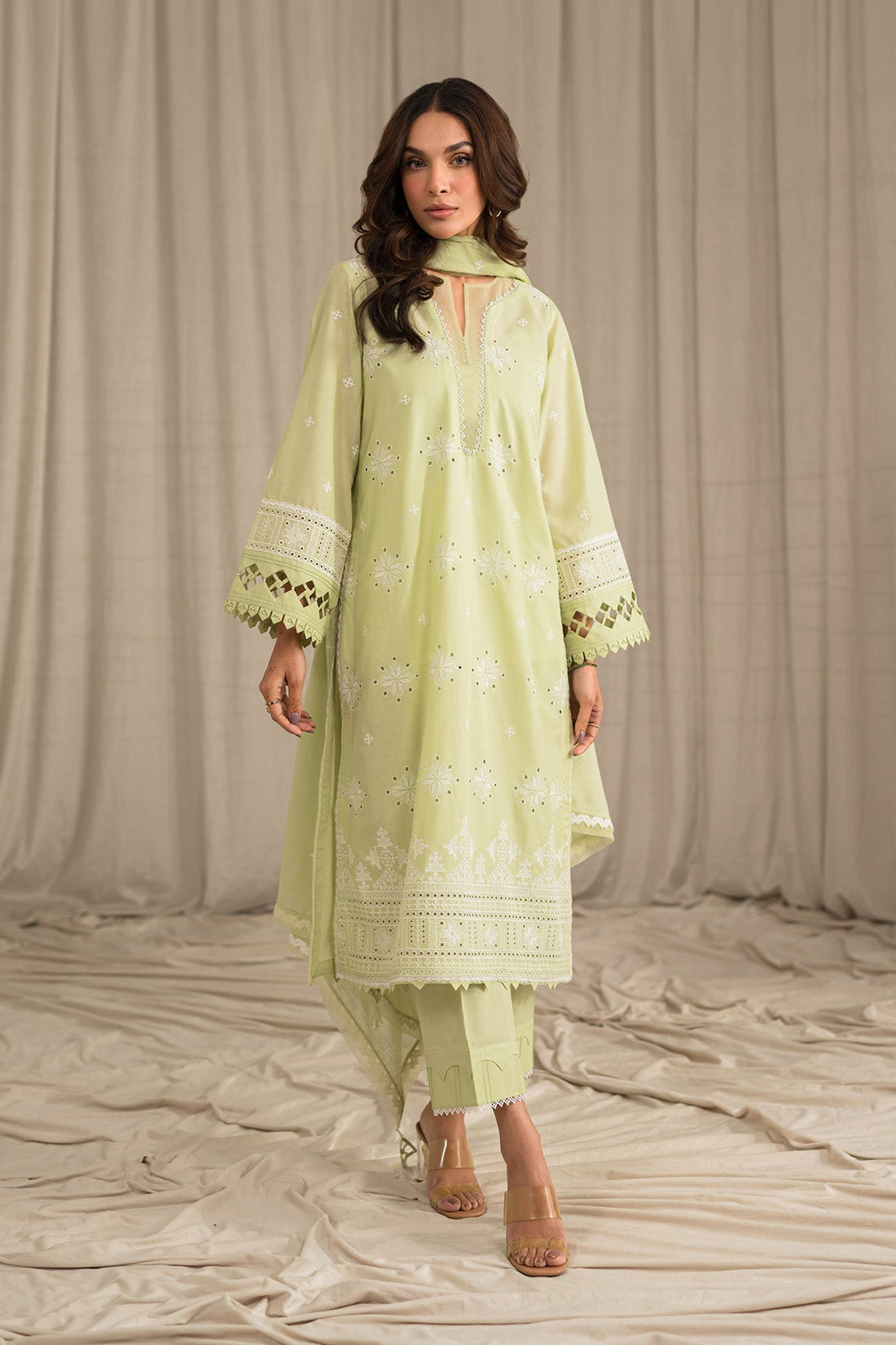 Sahar | Mirage Spring Luxury 24 | Chikankari 3 Piece - Waniyas