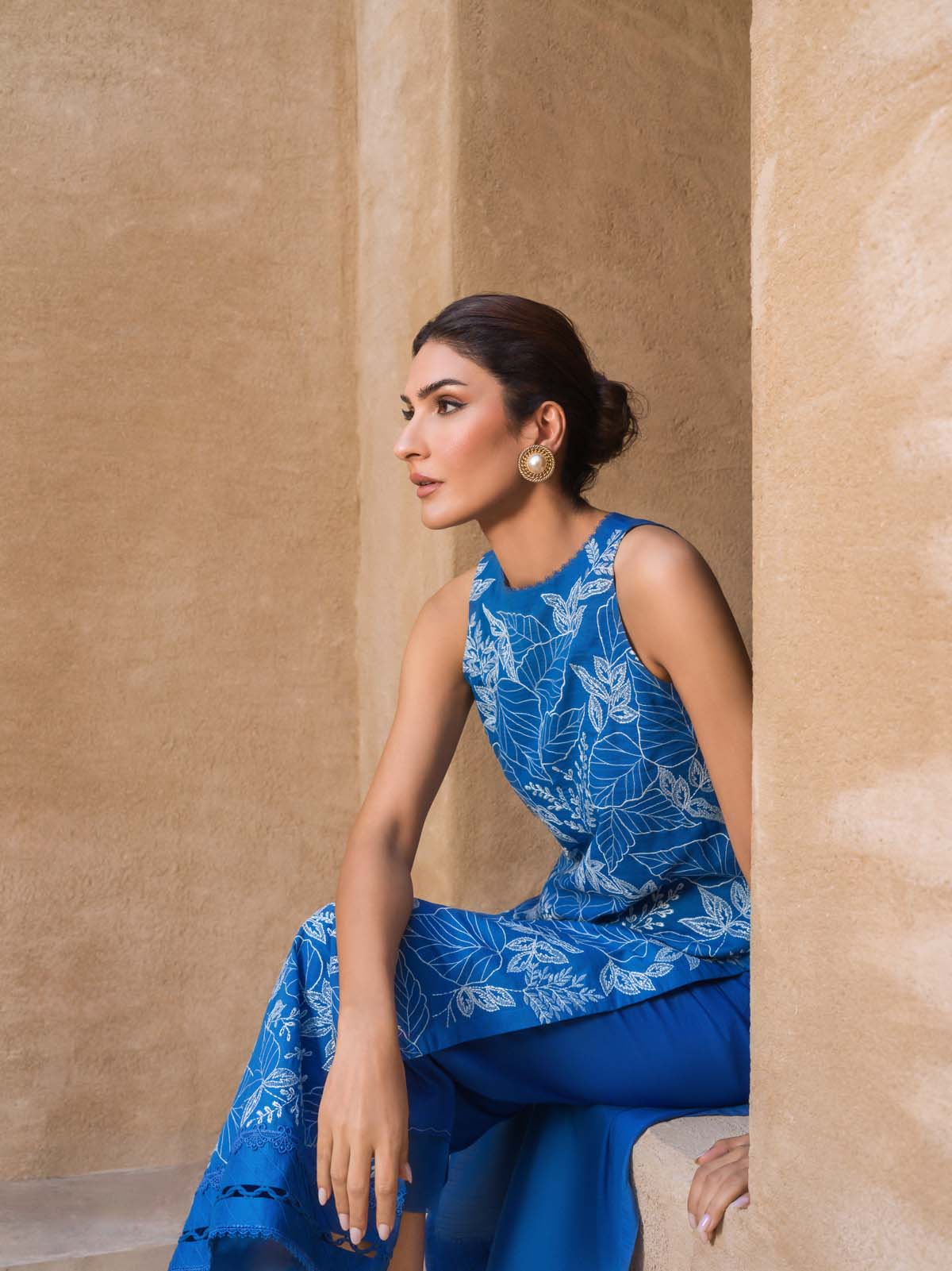 Sahar | Mirage Spring Luxury 24 | Slub Lawn 3 Piece (Embroidered) - Maria Faisal