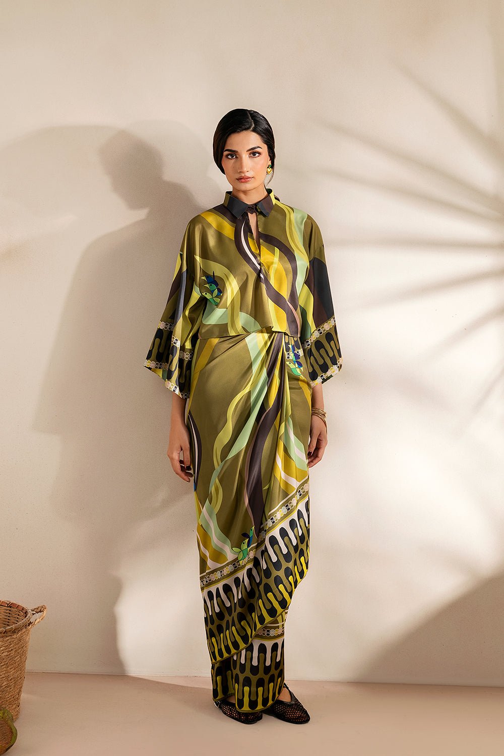 Saira Rizwan | Silk Coords 25 | GOLDEN GUAVA - SRSP-25-07 - Formal Wear - available at Maria Faisal in UK and USA