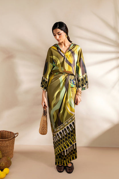 Saira Rizwan | Silk Coords 25 | GOLDEN GUAVA - SRSP-25-07 - Formal Wear - available at Maria Faisal in UK and USA