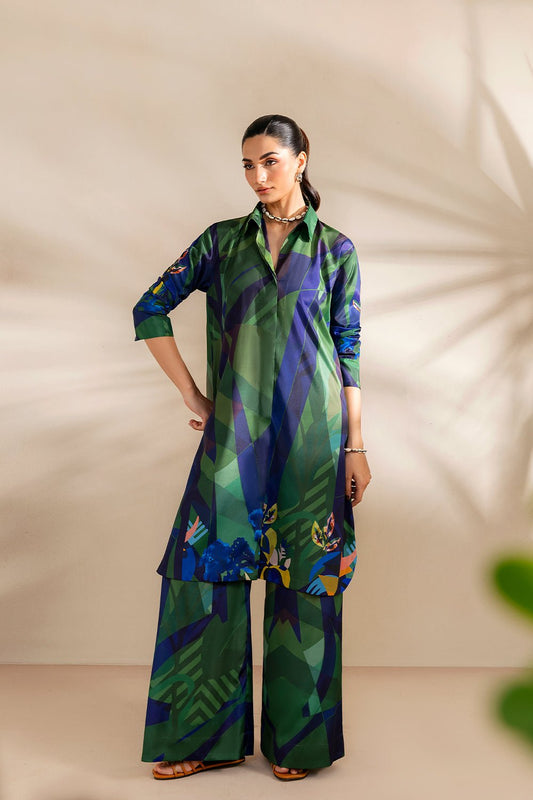Saira Rizwan | Silk Coords 25 | SHORELINE SERENADE - SRSP-25-08 - Formal Wear - available at Maria Faisal in UK and USA