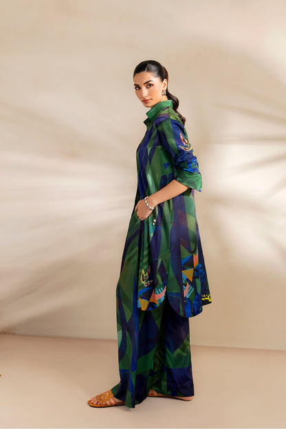 Saira Rizwan | Silk Coords 25 | SHORELINE SERENADE - SRSP-25-08 - Formal Wear - available at Maria Faisal in UK and USA