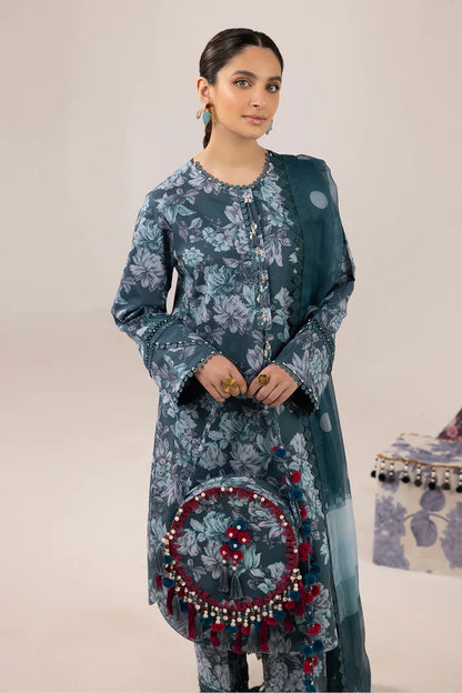 Alizeh | Sheen Lawn Prints 24 | Sea Mist - Pakistani Dress - Maria Faisal