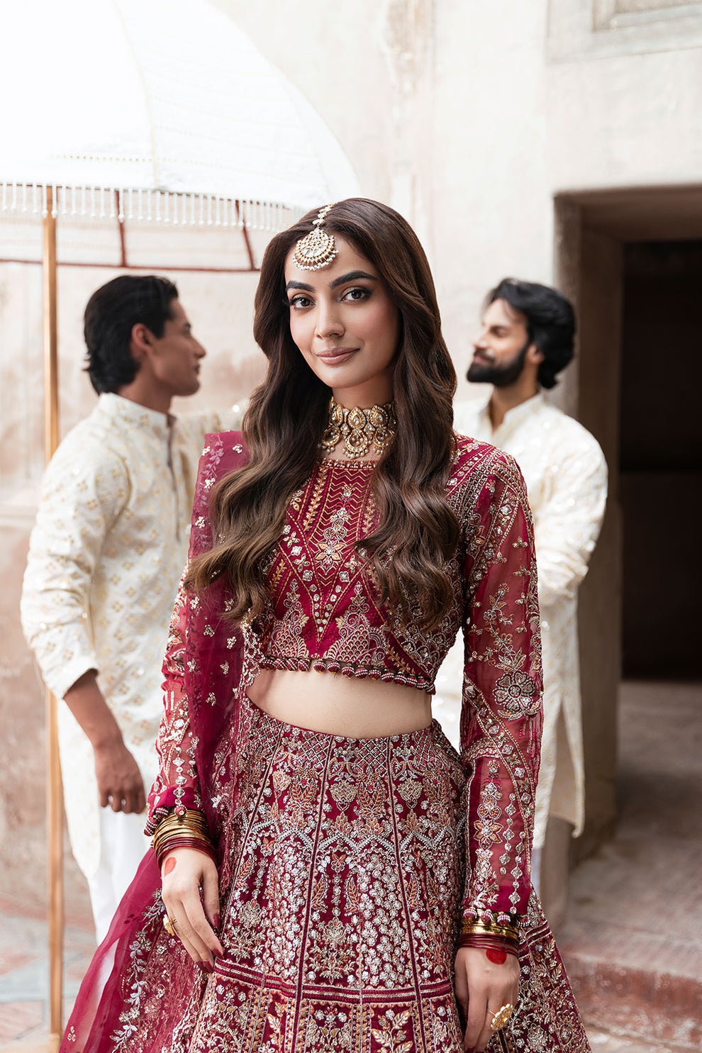 Shagna | Mehfil Festive Formals | SF - 01 - GULRUKH - is Red dress from Shagna - Ladies Clothes - Maria Faisal