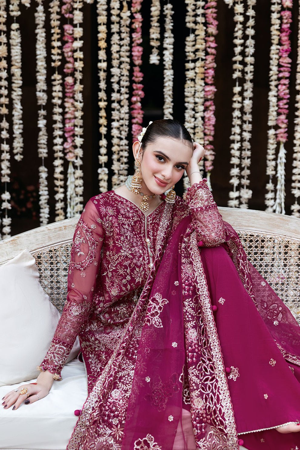 Shagna | Mehfil Festive Formals | SF - 03 - MAHER - is Deep Pink dress from Shagna - Ladies Clothes - Maria Faisal