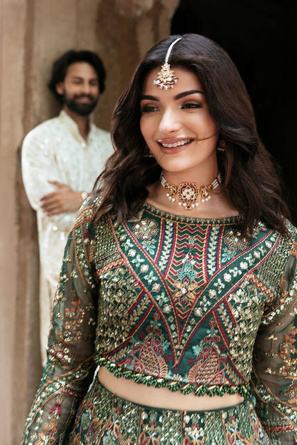 Shagna | Mehfil Festive Formals | SF - 06 - YAAD - is Green dress from Shagna - Ladies Clothes - Maria Faisal