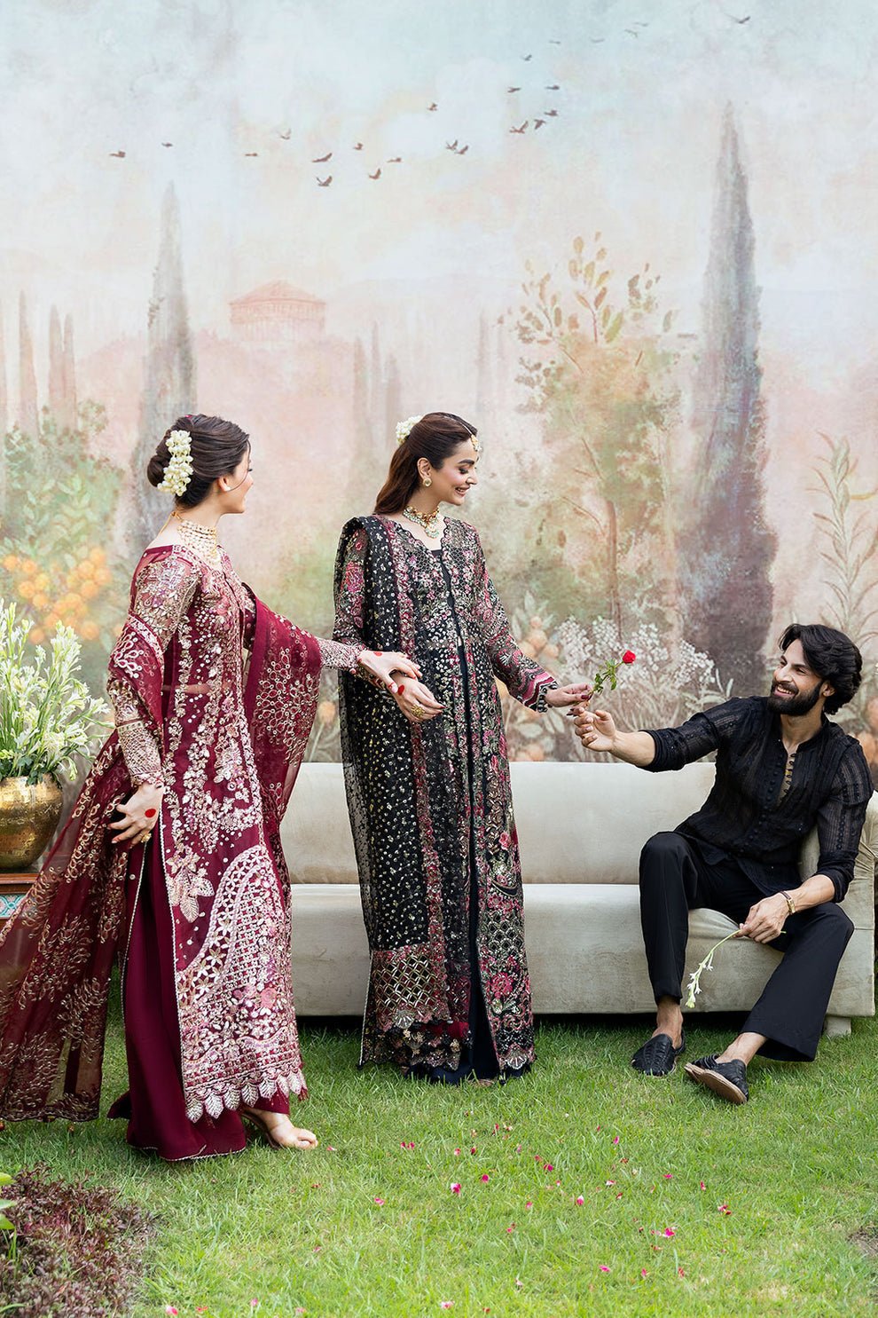 Shagna | Mehfil Festive Formals | SF - 07 - AMANAT - is Deep Maroon dress from Shagna - Ladies Clothes - Maria Faisal