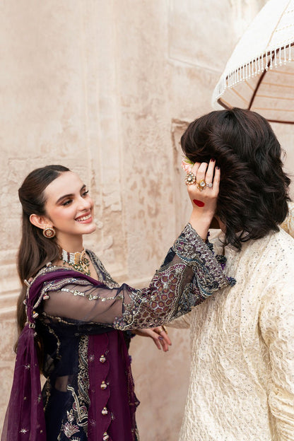 Shagna | Mehfil Festive Formals | SF - 09 - NEEL - is Deep Blue dress from Shagna - Ladies Clothes - Maria Faisal