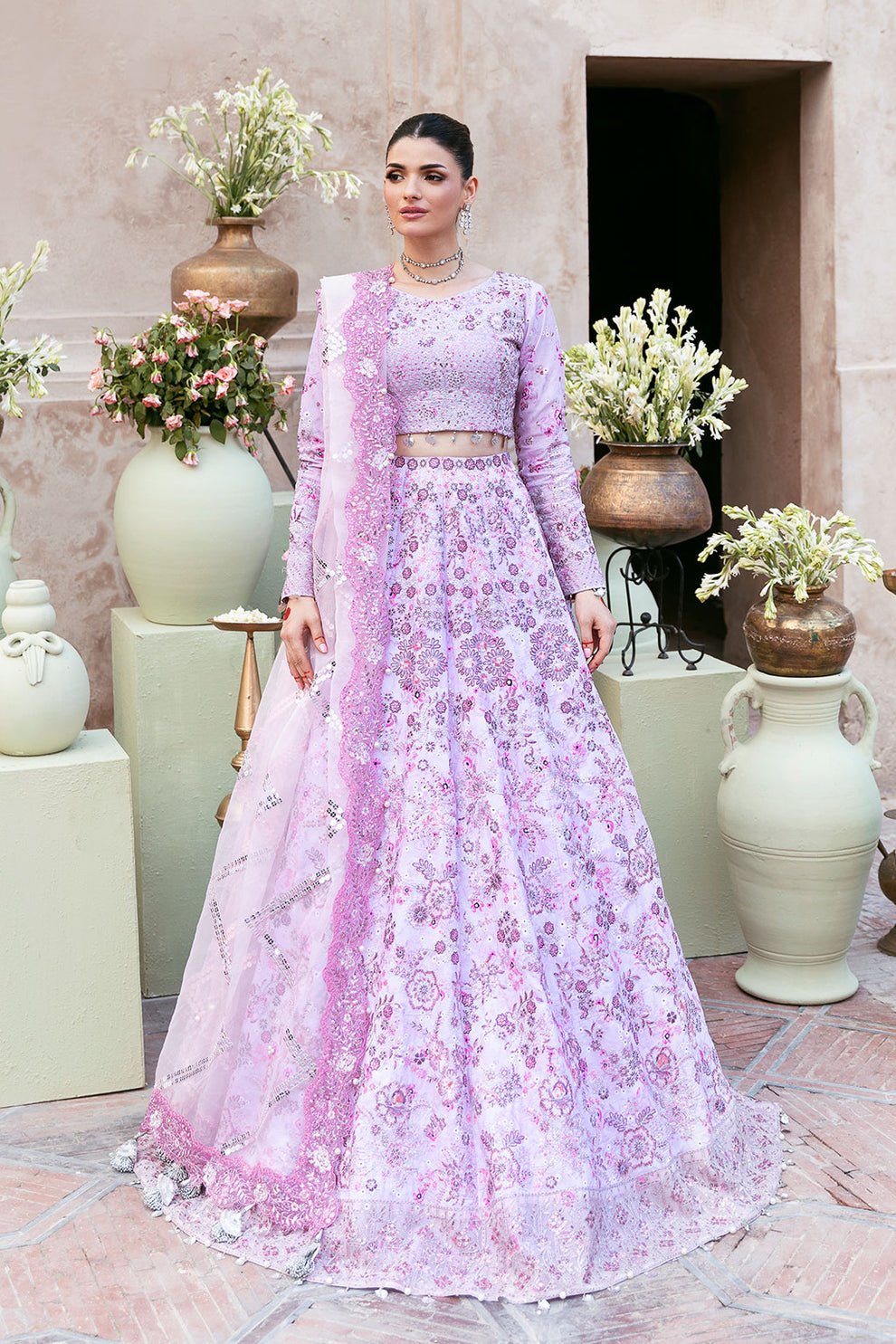 Shagna | Mehfil Festive Formals | SF - 10 - PANKH - is Lilac dress from Shagna - Ladies Clothes - Maria Faisal
