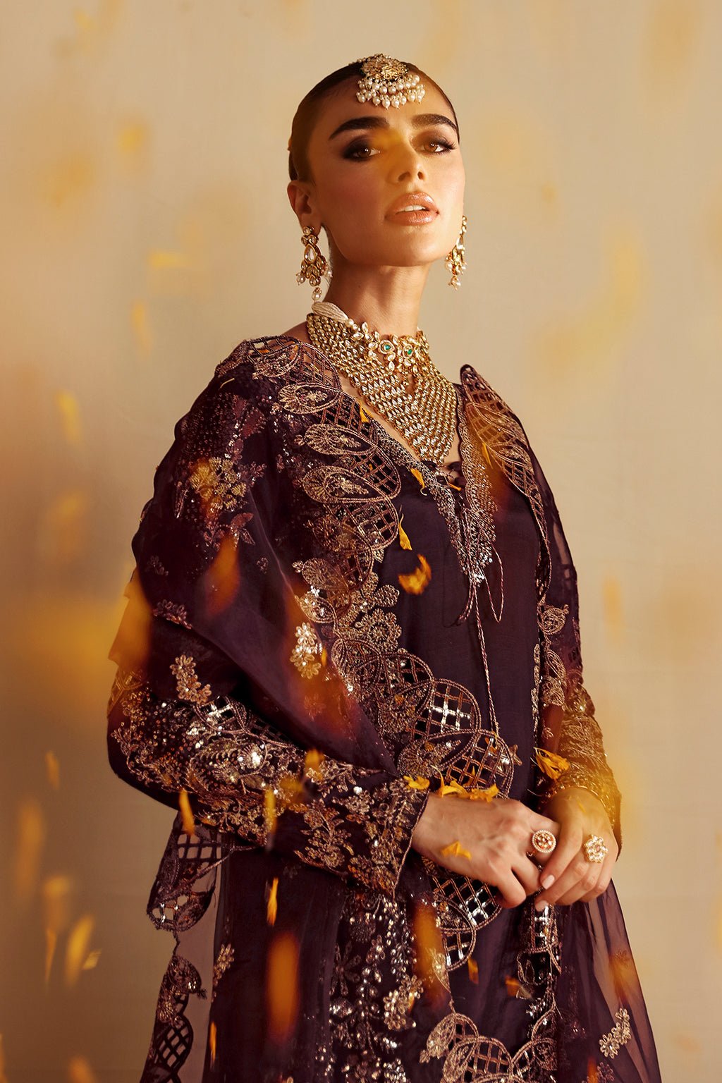 Shagna | Premium Raw Silk | Khusbhu S - 06 - is Wine Berry dress from Shagna - Ladies Clothes - Maria Faisal