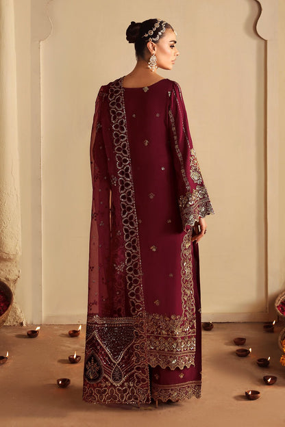 Shagna | Premium Raw Silk | Roshan S - 04 - is Maroon dress from Shagna - Ladies Clothes - Maria Faisal