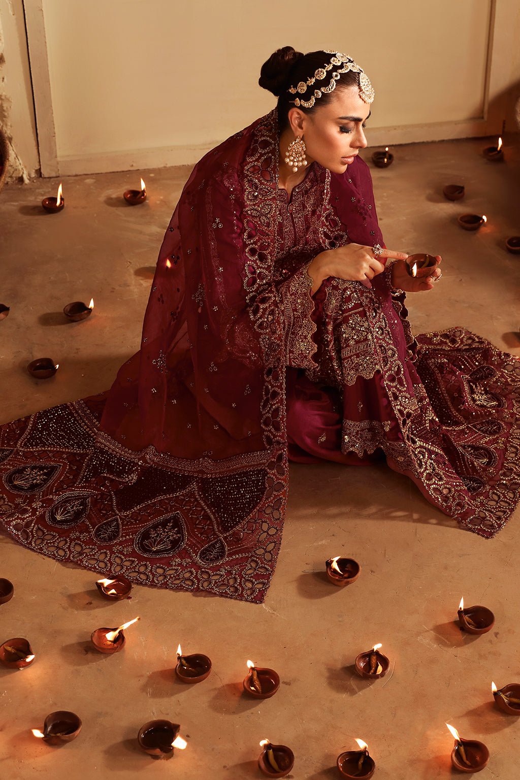Shagna | Premium Raw Silk | Roshan S - 04 - is Maroon dress from Shagna - Ladies Clothes - Maria Faisal