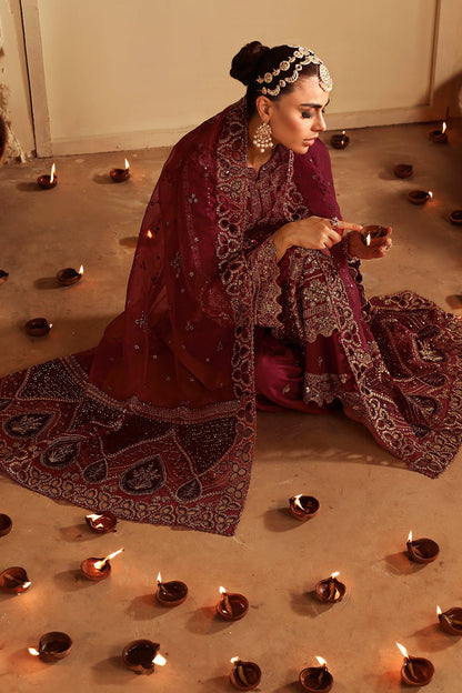 Shagna | Premium Raw Silk | Roshan S - 04 - is Maroon dress from Shagna - Ladies Clothes - Maria Faisal