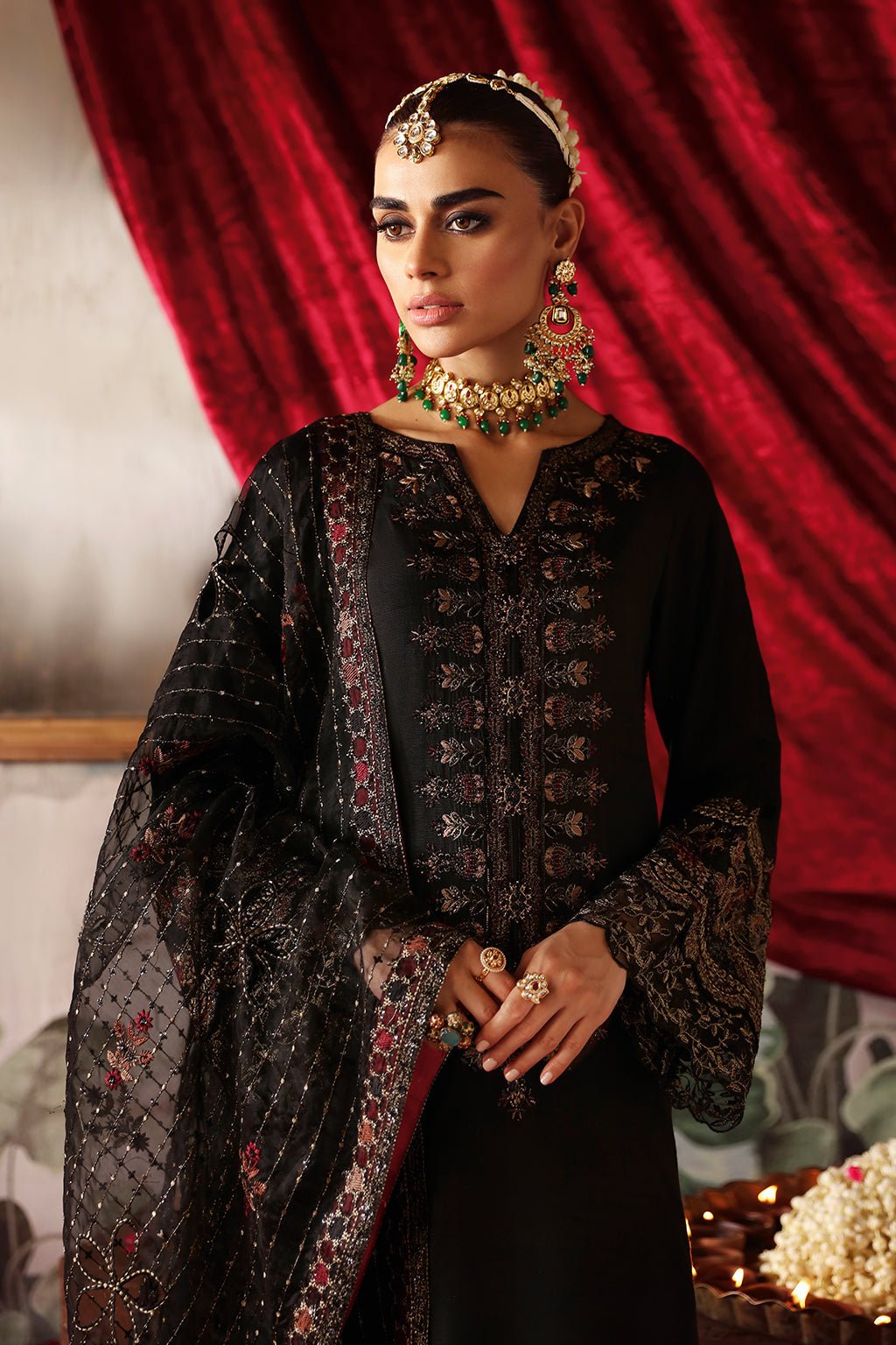 Shagna | Premium Raw Silk | Zareen S - 05. - is Black dress from Shagna - Ladies Clothes - Maria Faisal