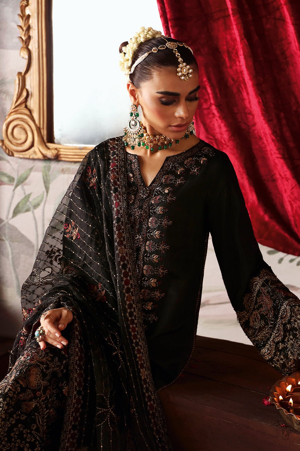 Shagna | Premium Raw Silk | Zareen S - 05. - is Black dress from Shagna - Ladies Clothes - Maria Faisal