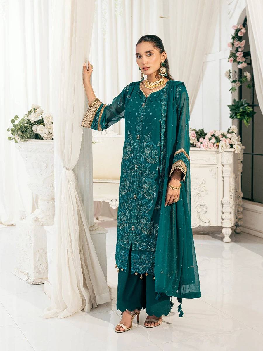 Salitex | Signature Festive Chiffon | CH045 by Maria Faisal - Registered Vendor of : Salitex - type : Ladies Clothes - 100% original wedding dresses