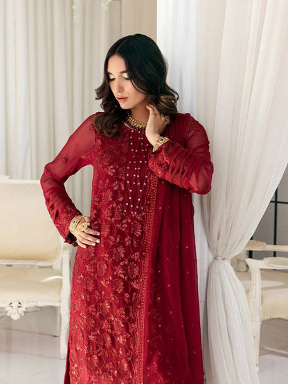 Salitex | Signature Festive Chiffon | CH026 by Maria Faisal - Registered Vendor of : Salitex - type : Ladies Clothes - 100% original wedding dresses