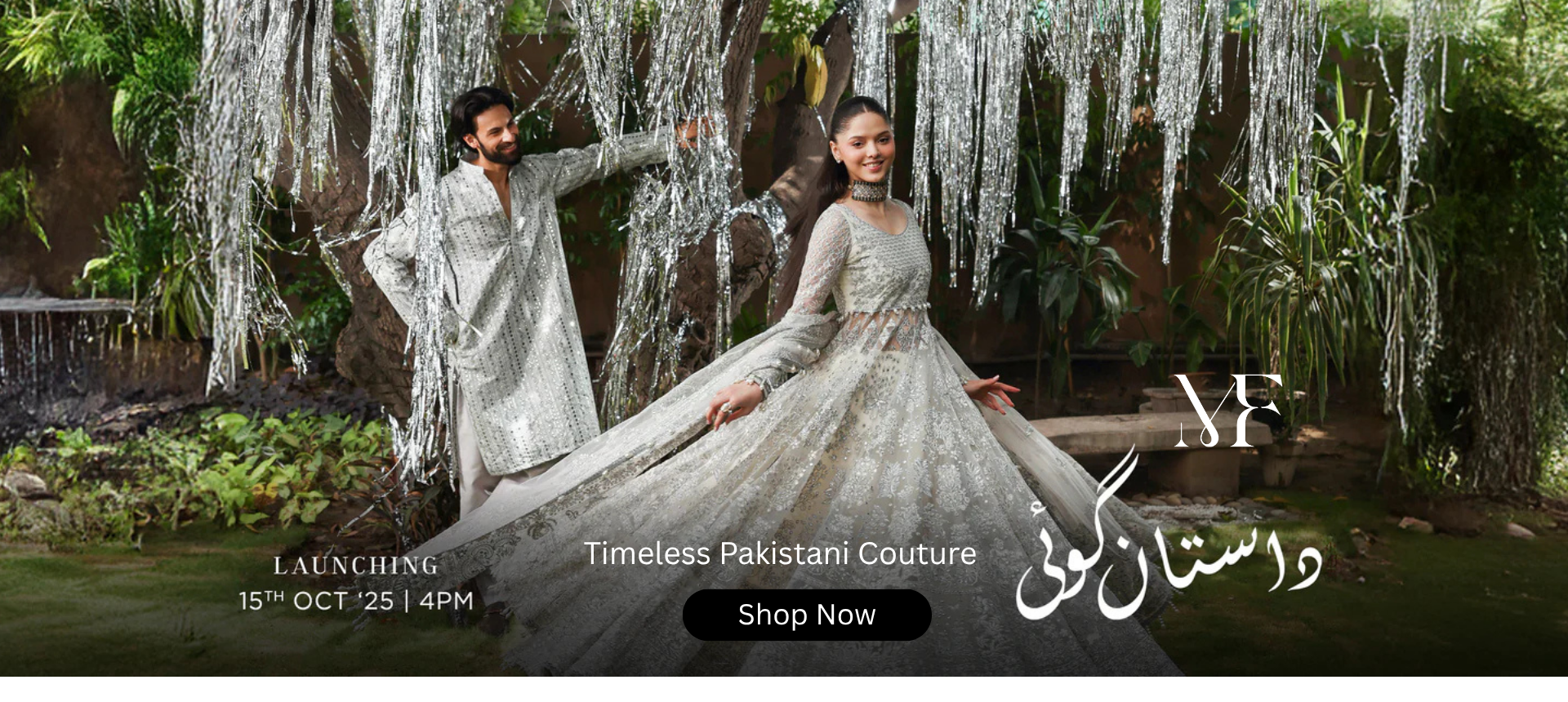 A women twriling in an Off White Dress Showing the New Collection at Maria Faisal in UK