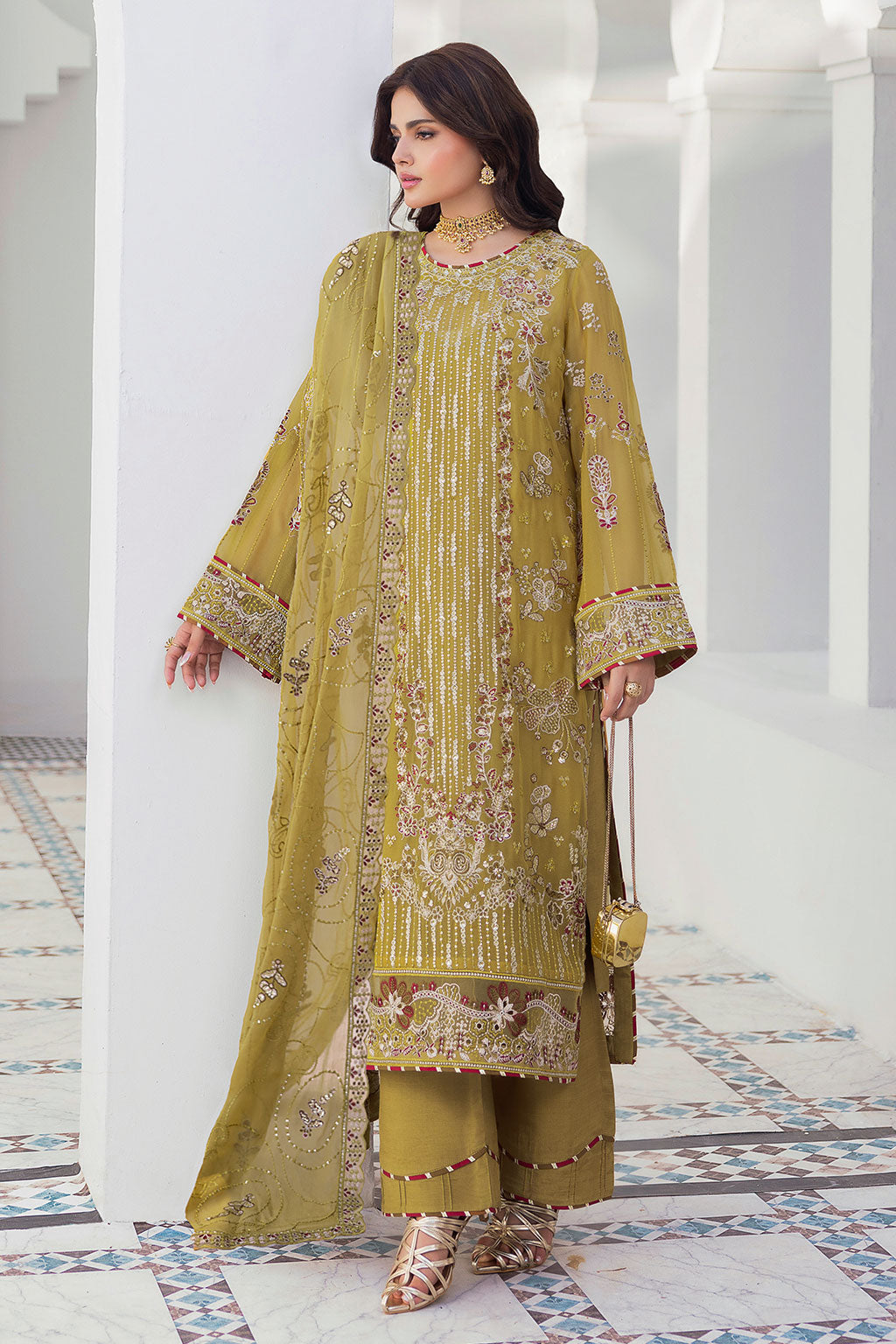 Ramsha | Sonehri Collection | BB-304 - Formal Dress - available at Maria Faisal in UK and USA.