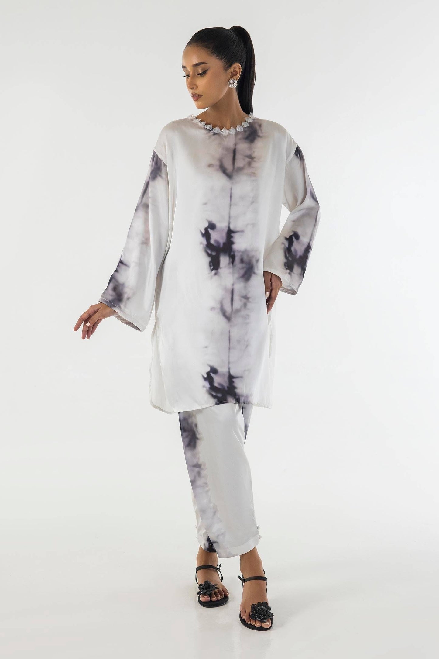 Sana Safinaz | Silk Tunics | SS24STP121P2T by Maria Faisal - Registered Vendor of : Sana Safinaz - type : Ladies Clothes - 100% original wedding dresses