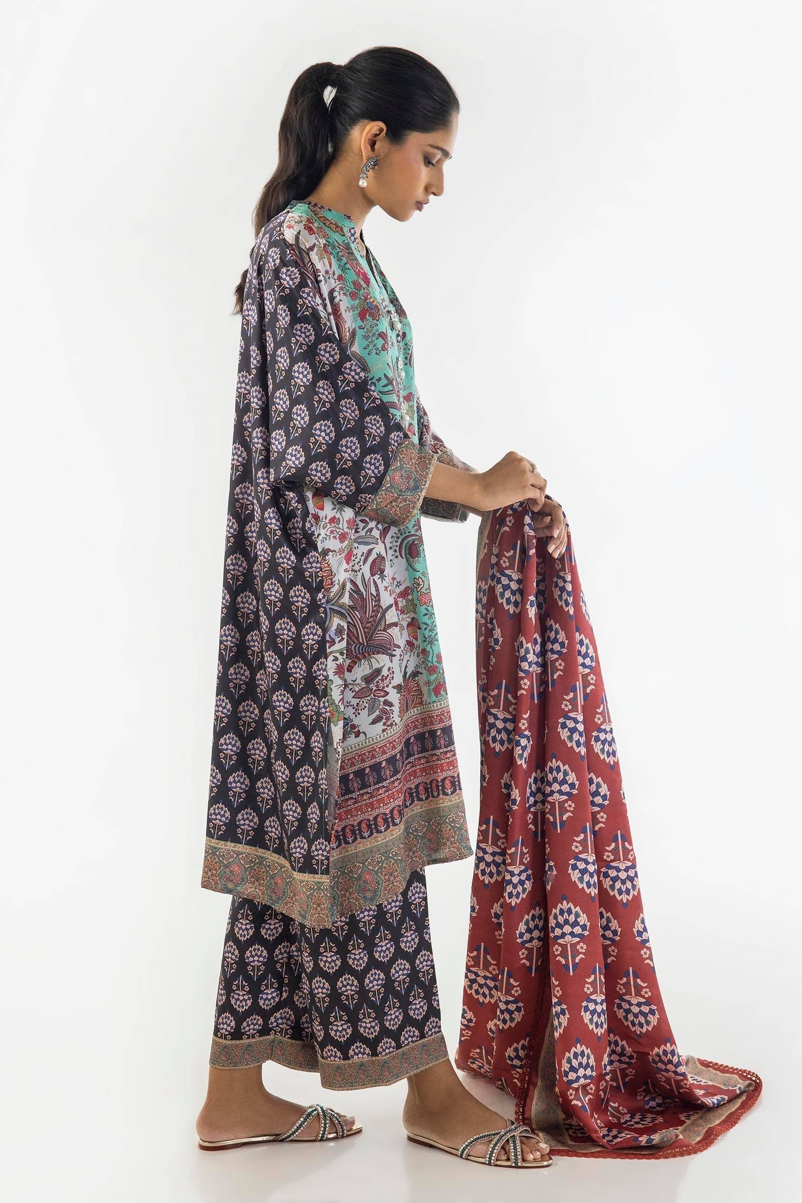 Sana Safinaz | Silk Tunics | SS24STP176P3 by Maria Faisal - Registered Vendor of : Sana Safinaz - type : Ladies Clothes - 100% original wedding dresses