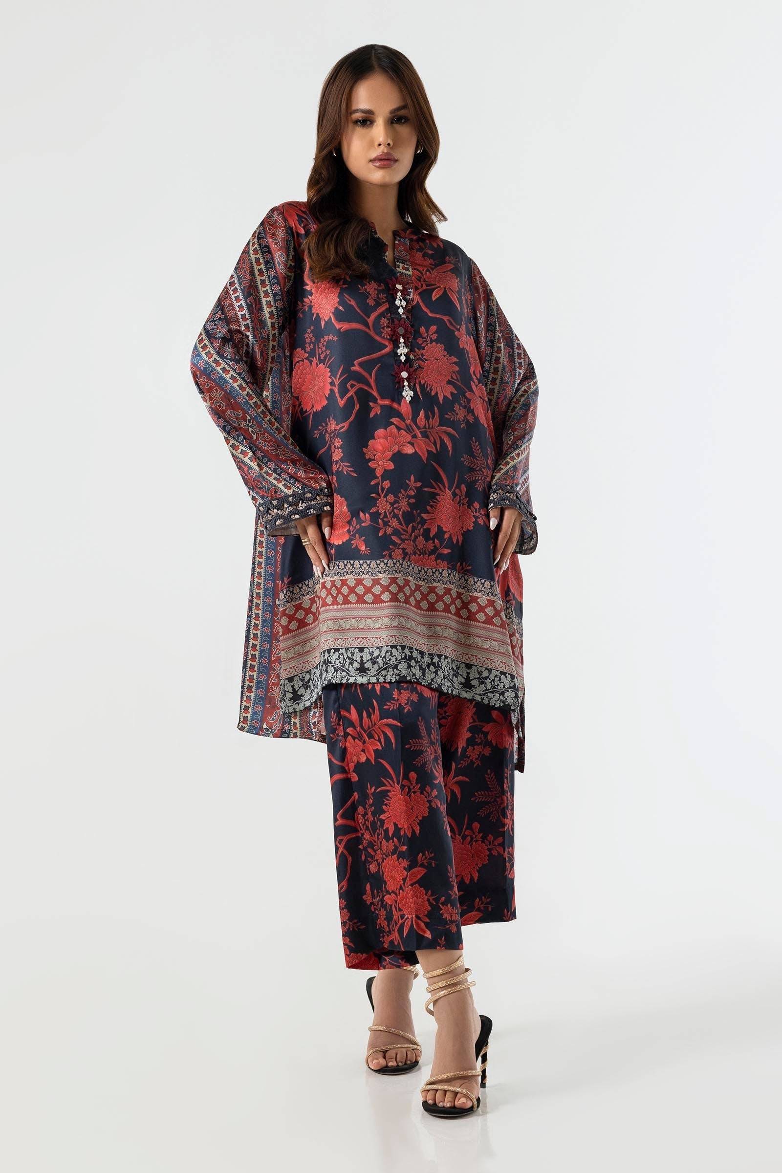Sana Safinaz | Silk Tunics | SS24STP177P2T by Maria Faisal - Registered Vendor of : Sana Safinaz - type : Ladies Clothes - 100% original wedding dresses