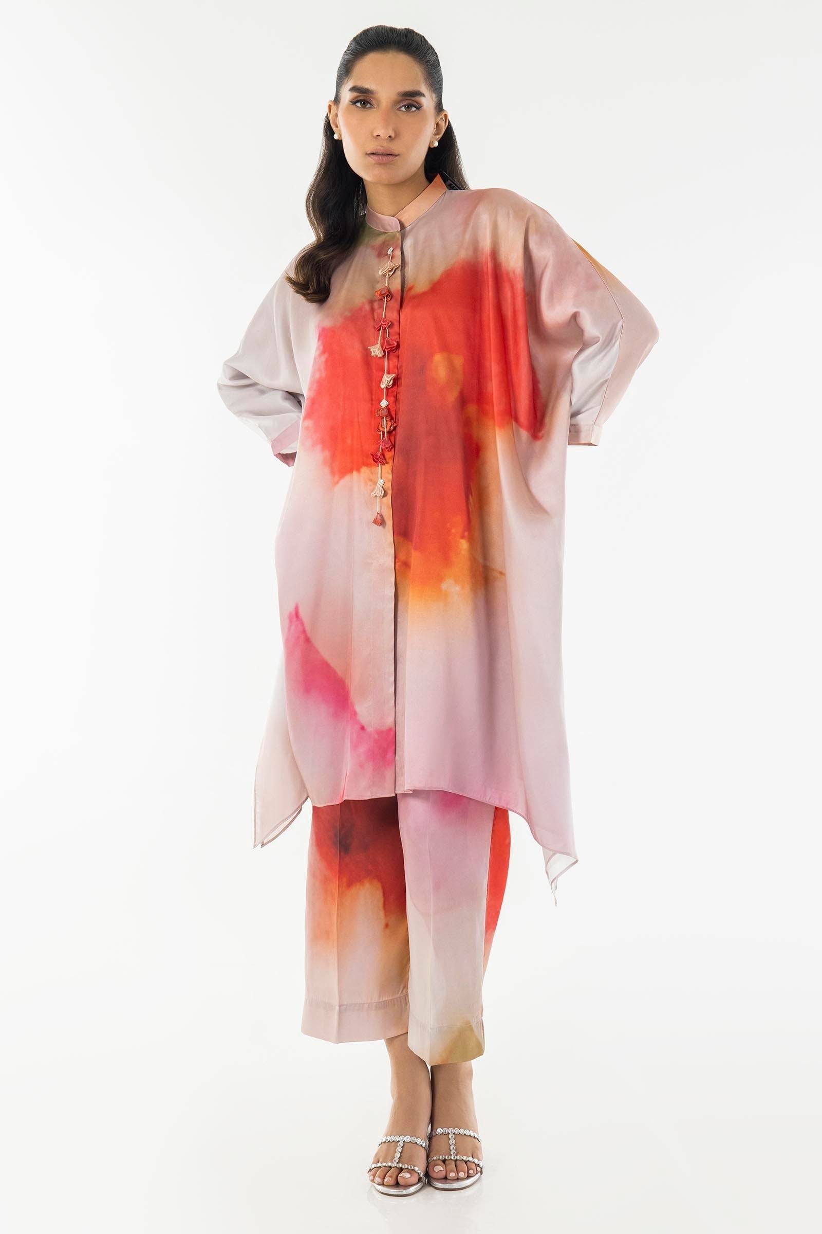 Sana Safinaz | Silk Tunics | SS24STP178P2T by Maria Faisal - Registered Vendor of : Sana Safinaz - type : Ladies Clothes - 100% original wedding dresses