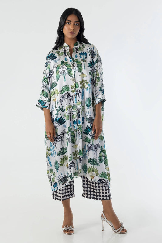 Sana Safinaz | Silk Tunics | SX24STP190P2T by Maria Faisal - Registered Vendor of : Sana Safinaz - type : Ladies Clothes - 100% original wedding dresses