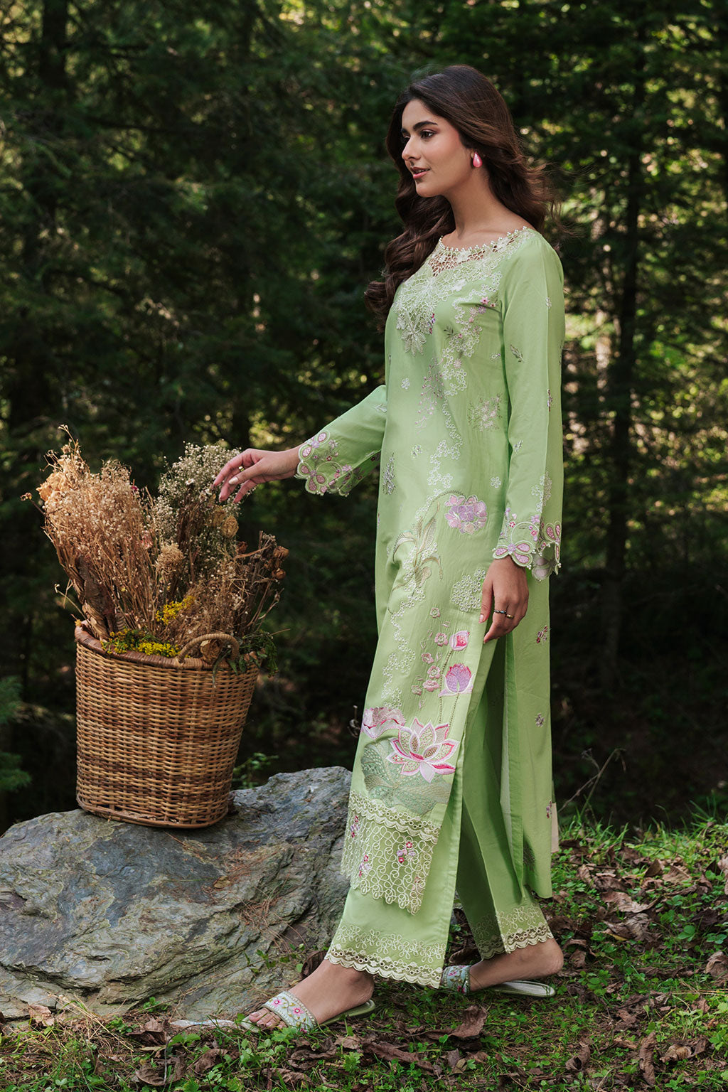 Afsanah | Silent in the Pine Tale | AL-107 - Luxury Dress - available at Maria Faisal in UK and USA.