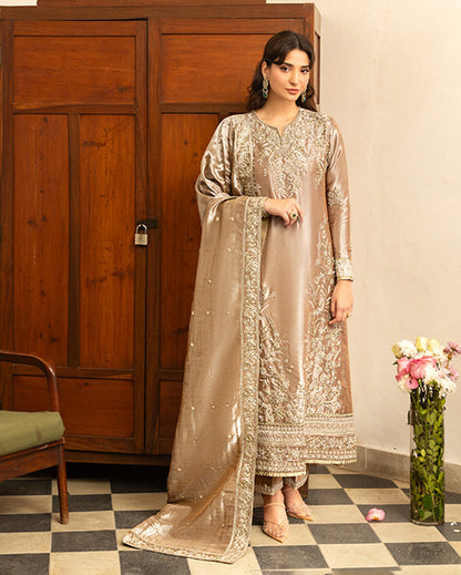 Mushq | Sunehri Lama Silk | Uswah - Formal Dress - available at Maria Faisal in UK and USA.