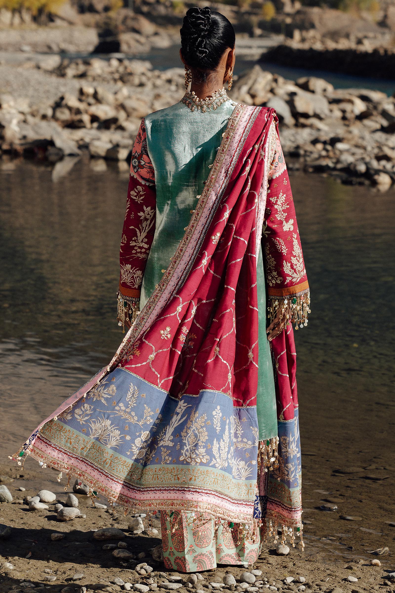Sana Safinaz | Winter Shawl 24 | Velvet V241-006-3CP - Ladies Clothes - Maria Faisal