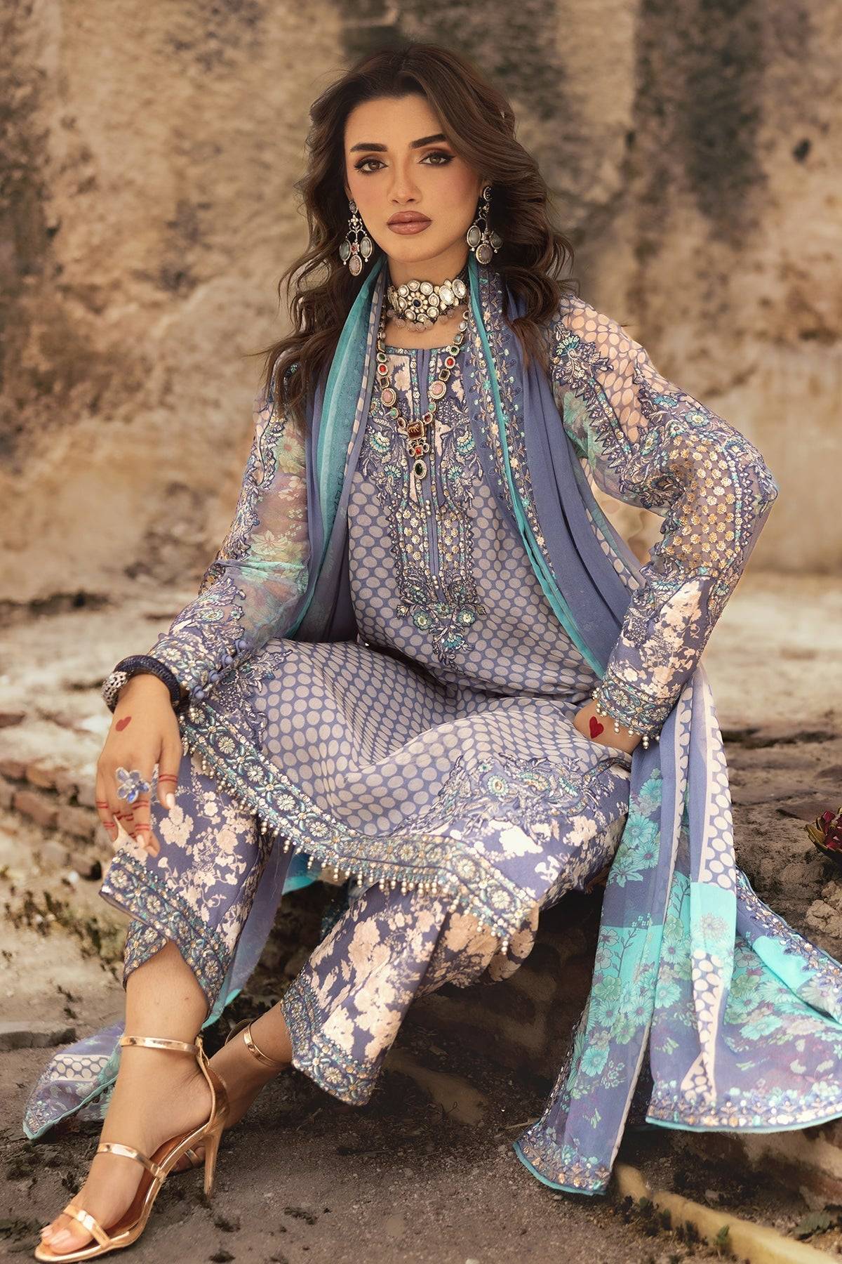 Charizma | Vasl Chiffon Collection | VSL25-07 by Maria Faisal - Registered Vendor of : Charizma - type : Ladies Clothes - 100% original wedding dresses