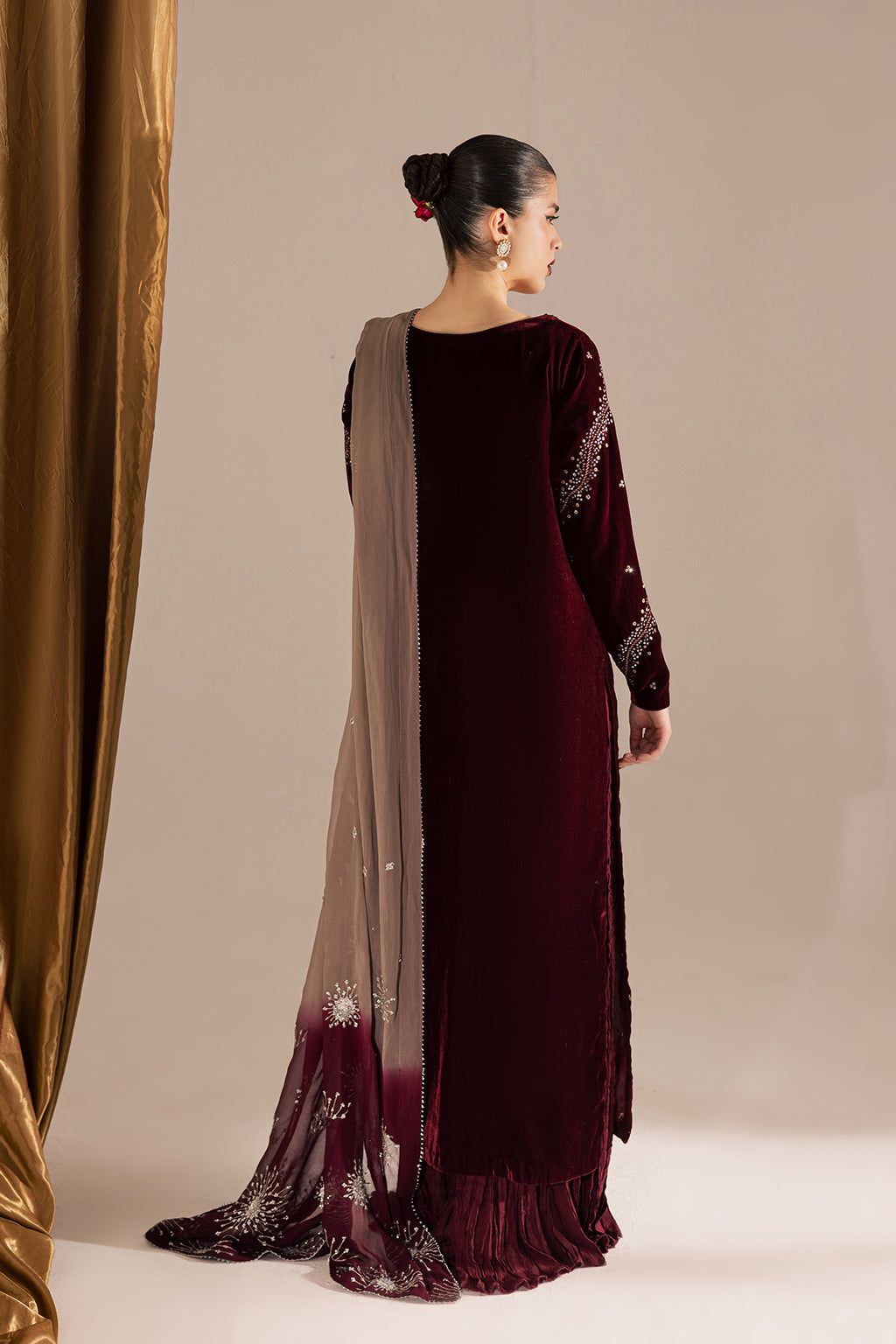Vanya | Velvet Muse | KV-57 - Formal Dress - available at Maria Faisal in UK and USA.