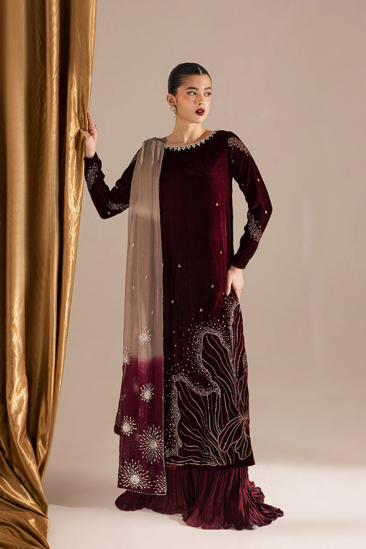Vanya | Velvet Muse | KV-57 - Formal Dress - available at Maria Faisal in UK and USA.