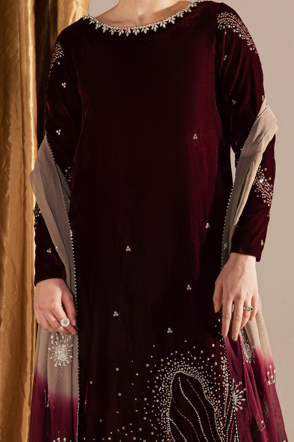 Vanya | Velvet Muse | KV-57 - Formal Dress - available at Maria Faisal in UK and USA.