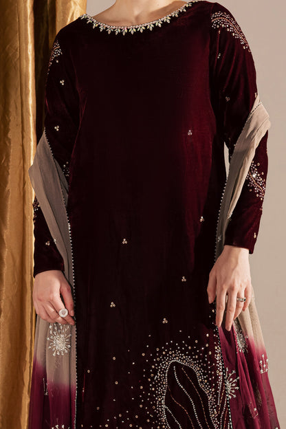 Vanya | Velvet Muse | KV-57 - Formal Dress - available at Maria Faisal in UK and USA.