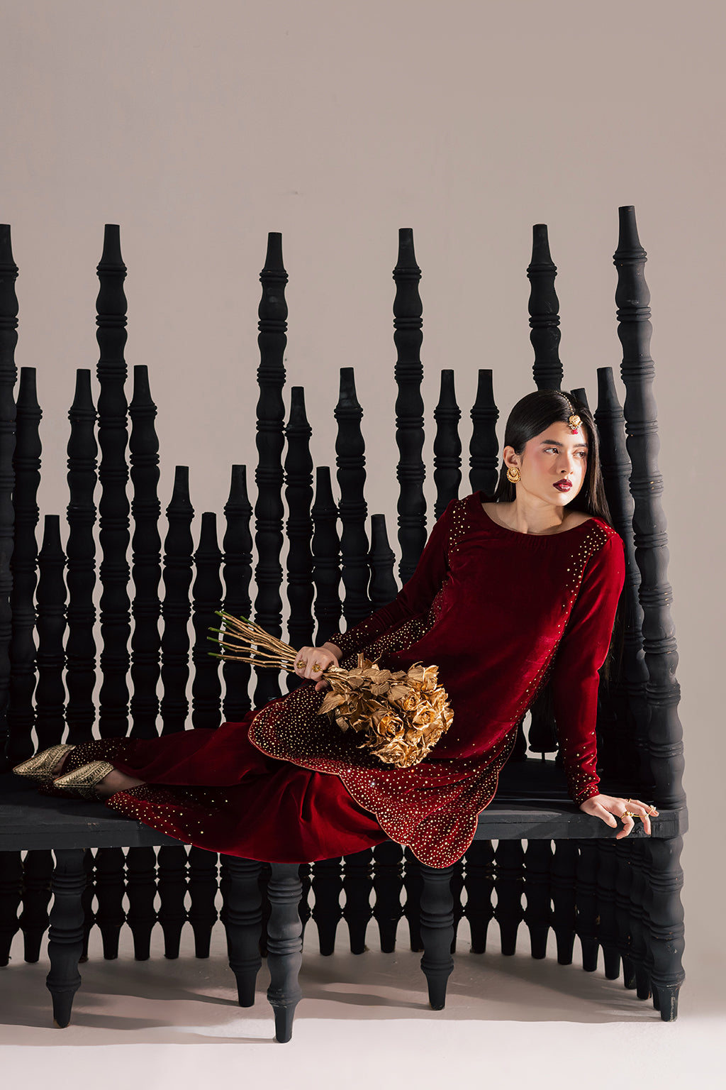 Vanya | Velvet Muse | KV-61 - Formal Dress - available at Maria Faisal in UK and USA.