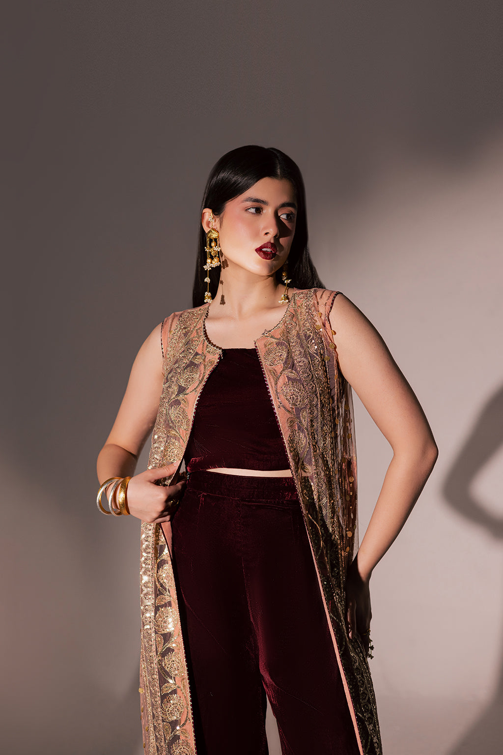 Vanya | Velvet Muse | KV-64 - Formal Dress - available at Maria Faisal in UK and USA.