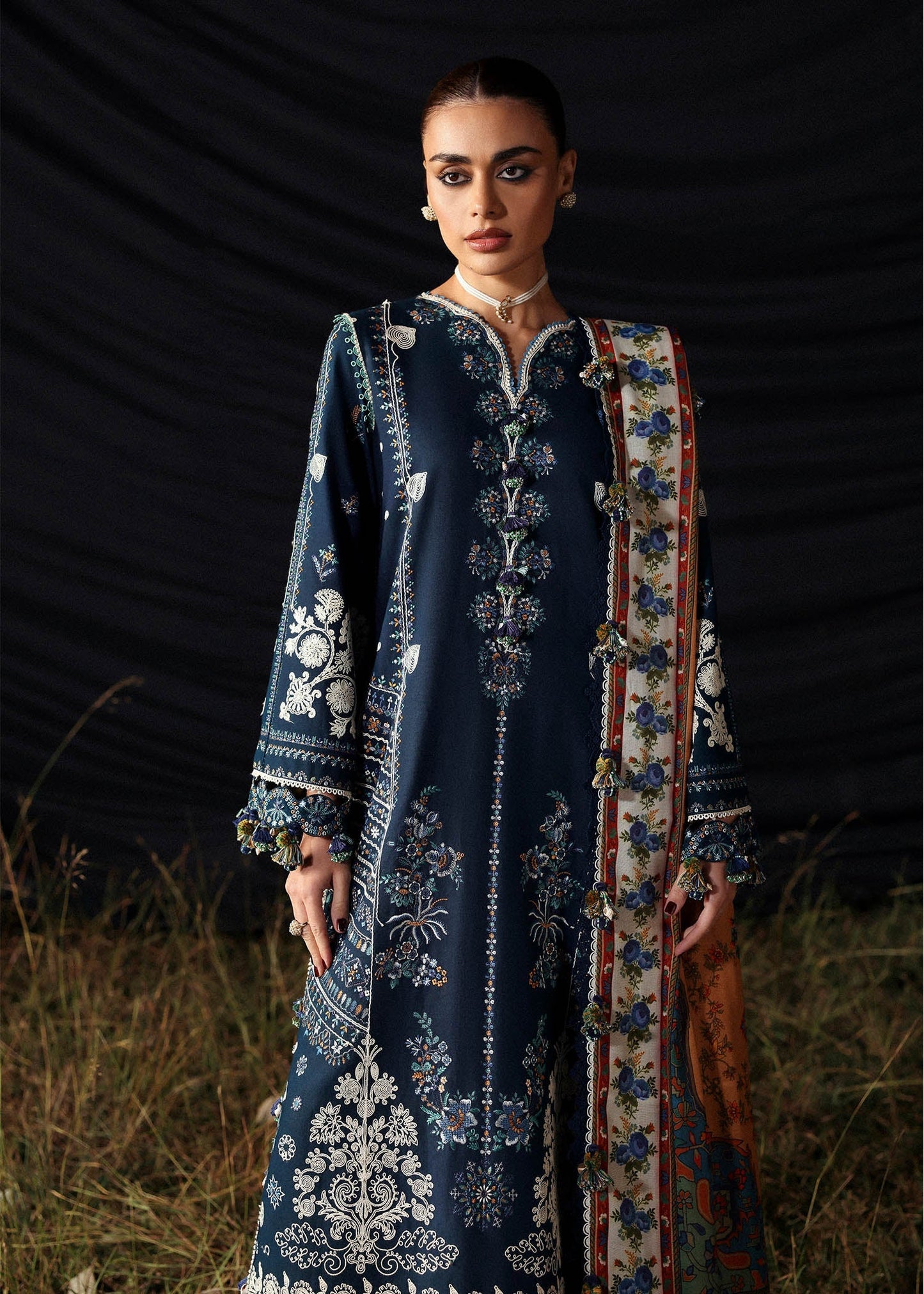 Hussain Rehar | Khaddar 25 | Chashm-e-Bahr - Casual Dress - available at Maria Faisal in UK and USA.