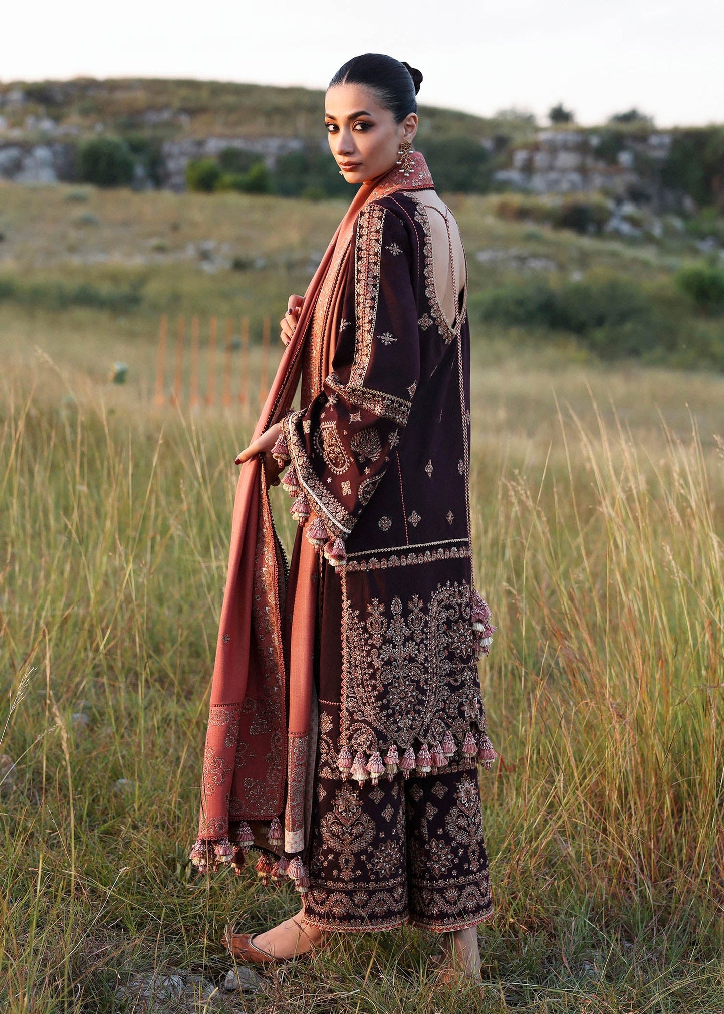 Hussain Rehar | Khaddar 25 | Nazneen - Casual Dress - available at Maria Faisal in UK and USA.
