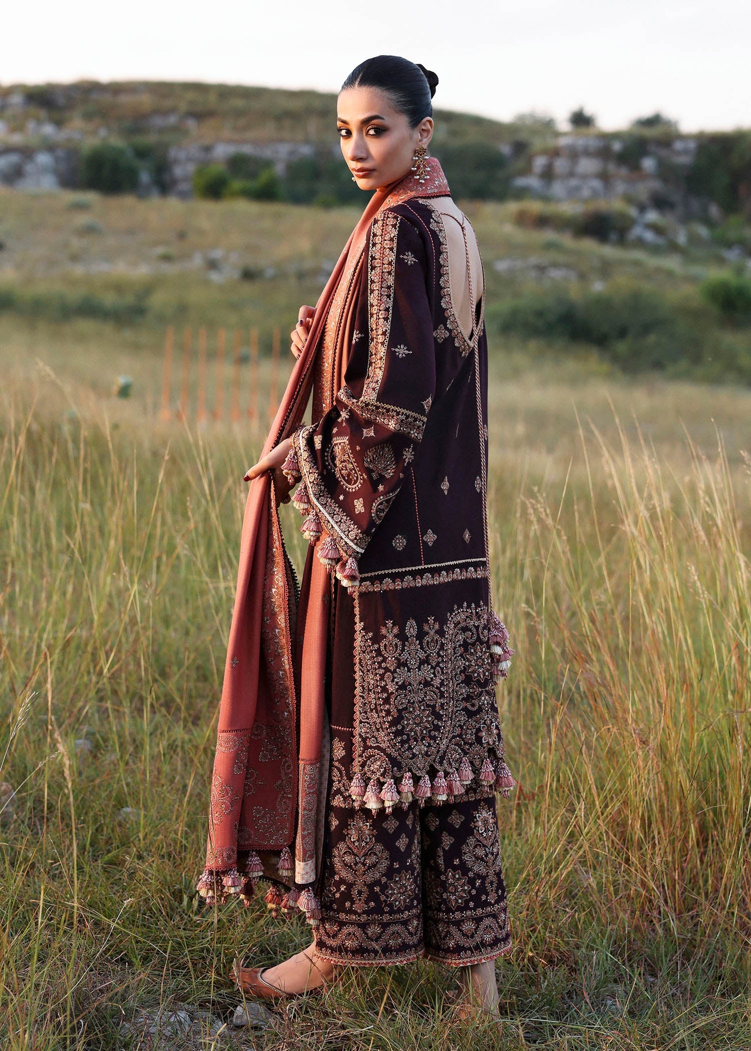 Hussain Rehar | Khaddar 25 | Nazneen - Casual Dress - available at Maria Faisal in UK and USA.