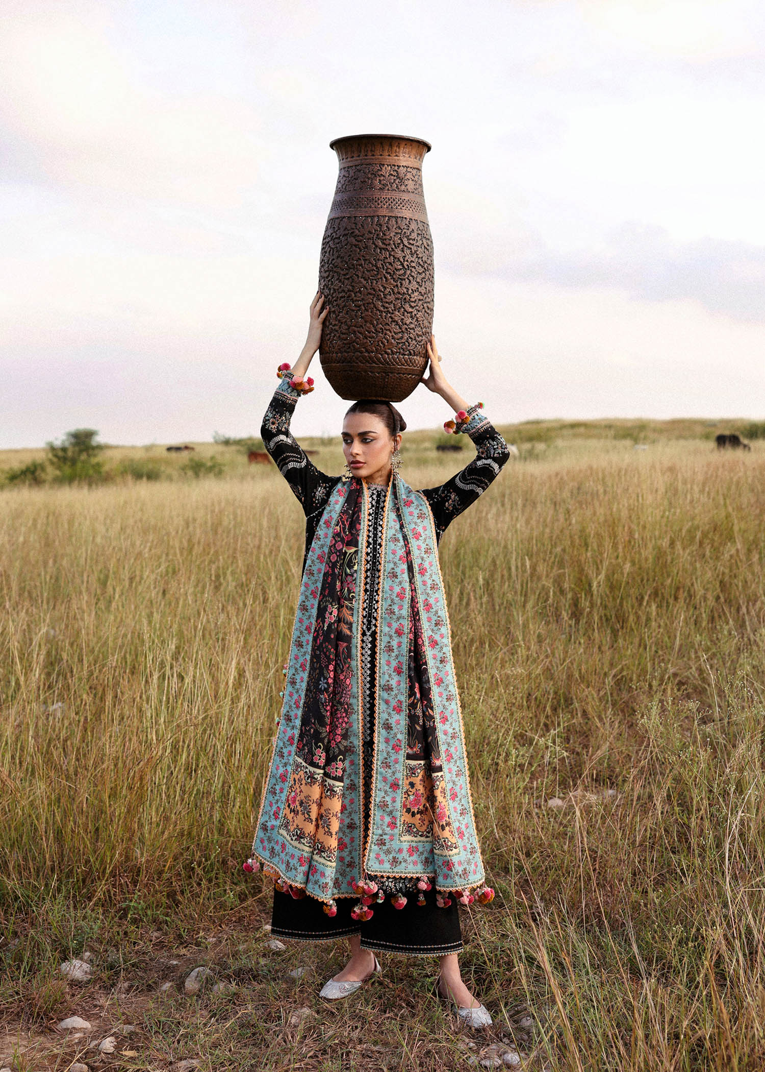 Hussain Rehar | Khaddar 25 | Malika - Casual Dress - available at Maria Faisal in UK and USA.