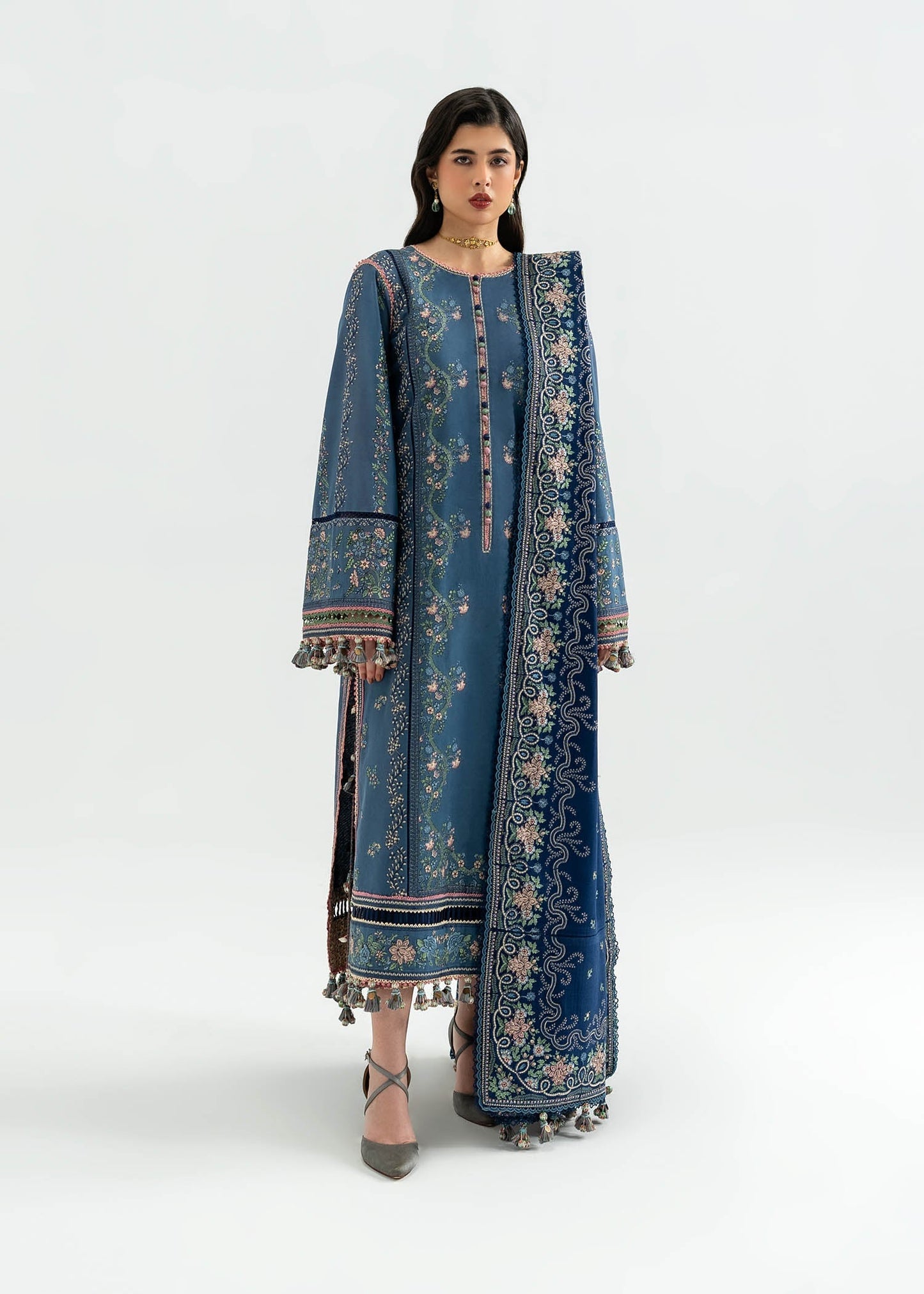 Hussain Rehar | Khaddar 25 | Saya - Casual Dress - available at Maria Faisal in UK and USA.