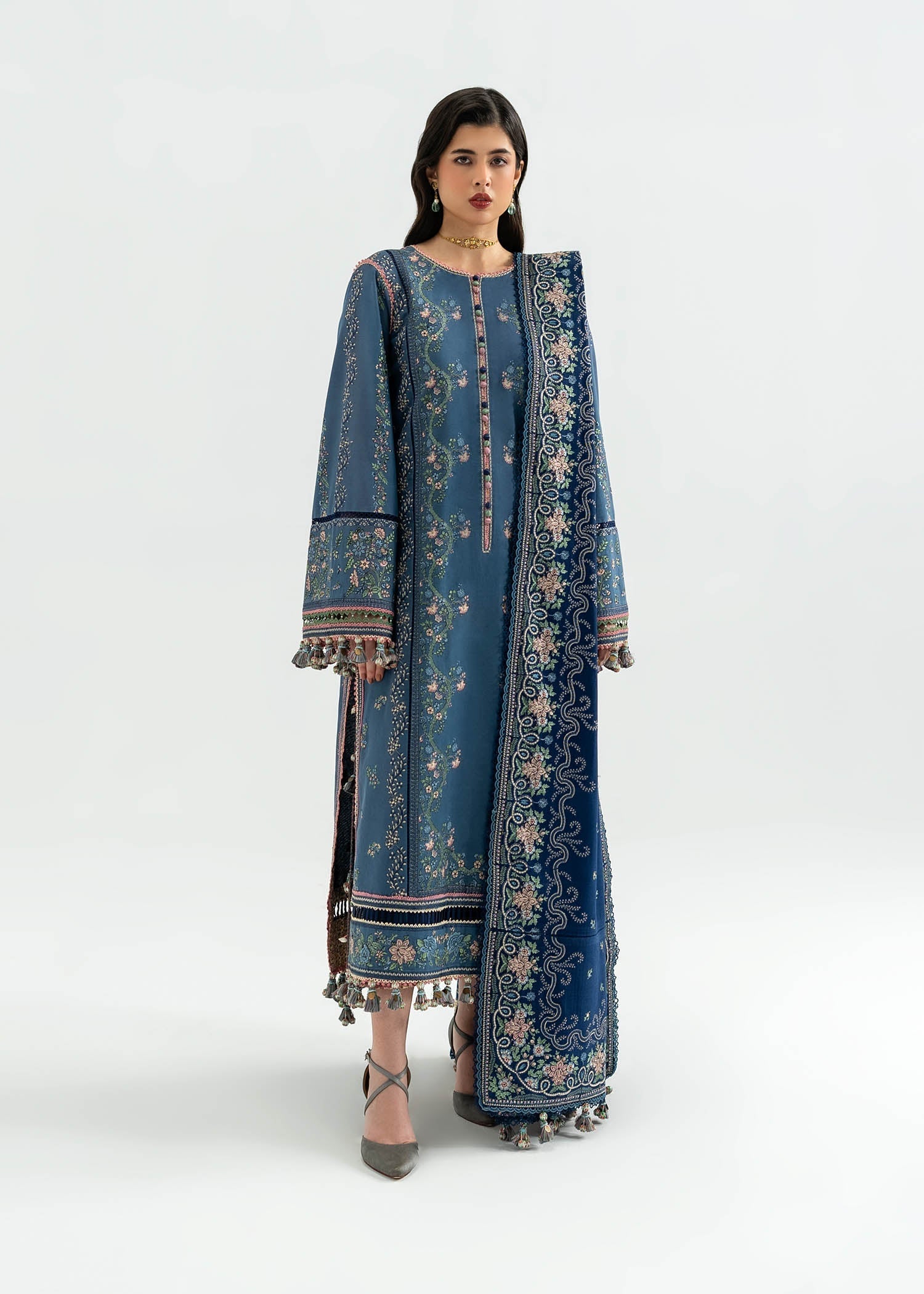 Hussain Rehar | Khaddar 25 | Saya - Casual Dress - available at Maria Faisal in UK and USA.